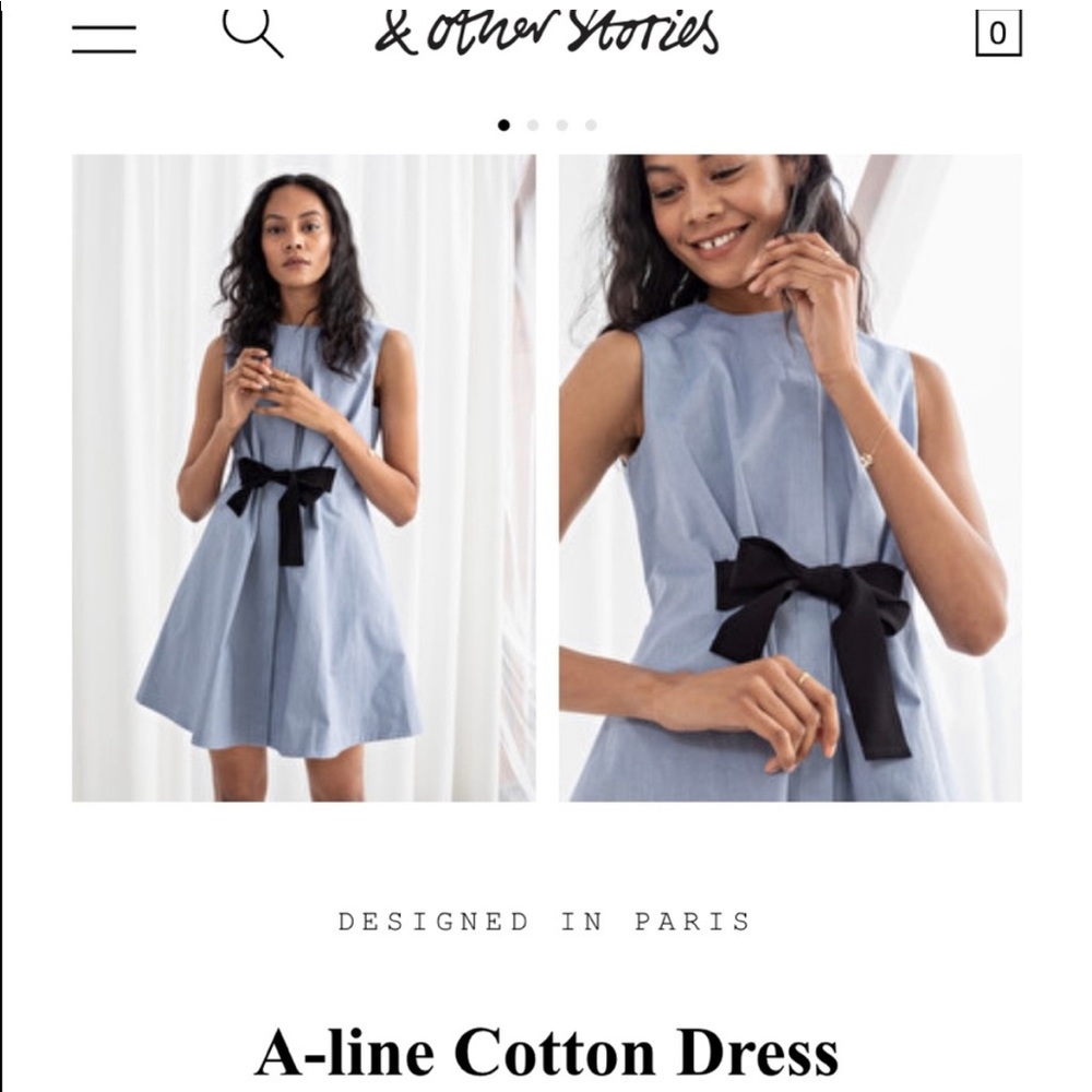 & Other Stories A line Cotton Dress US Size 8